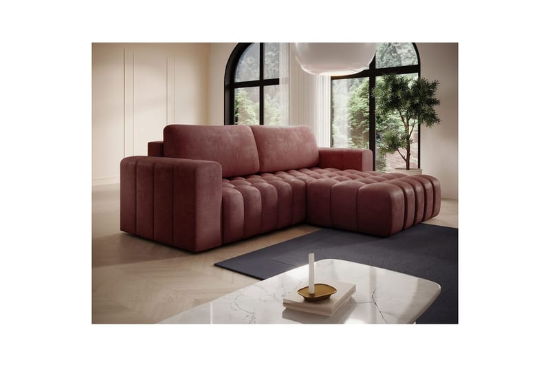 Seksjon Eltap Bonett 250x175x92 cm - Monolith 63, Rosa, Høyre - Møbler - Sofaer - Sovesofaer - Sovesofa divan