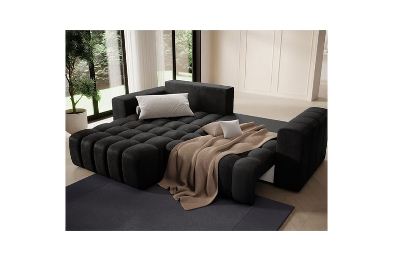 Seksjon Eltap Bonett 250x175x92 cm - Monolith 97, Mørk Grå, Venstre - Møbler - Sofaer - Sovesofaer - Sovesofa divan