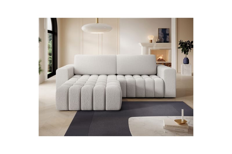 Seksjon Eltap Bonett 250x175x92 cm - Royal 01, Hvit, Venstre - Møbler - Sofaer - Sovesofaer - Sovesofa divan