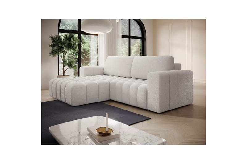 Seksjon Eltap Bonett 250x175x92 cm - Royal 01, Hvit, Venstre - Møbler - Sofaer - Sovesofaer - Sovesofa divan