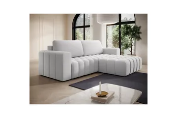 Seksjon Eltap Bonett 250x175x92 cm - Solar 01, Hvit, Høyre - Møbler - Sofaer - Sovesofaer - Sovesofa divan