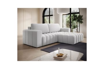 Seksjon Eltap Bonett 250x175x92 cm - Solar 01, Hvit, Høyre - Møbler - Sofaer - Sovesofaer - Sovesofa divan