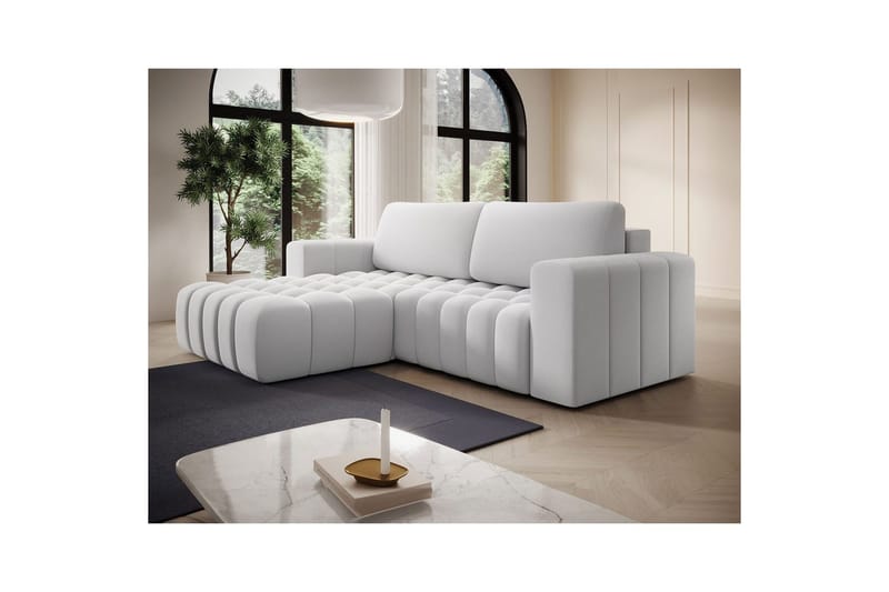 Seksjon Eltap Bonett 250x175x92 cm - Solar 01, Hvit, Venstre - Møbler - Sofaer - Sovesofaer - Sovesofa divan