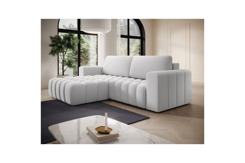 Seksjon Eltap Bonett 250x175x92 cm - Solar 01, Hvit, Venstre - Møbler - Sofaer - Sovesofaer - Sovesofa divan