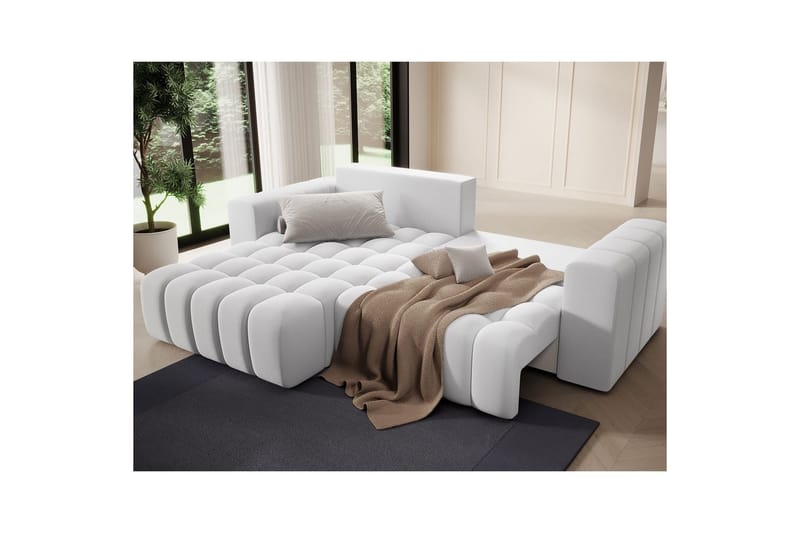 Seksjon Eltap Bonett 250x175x92 cm - Solar 01, Hvit, Venstre - Møbler - Sofaer - Sovesofaer - Sovesofa divan