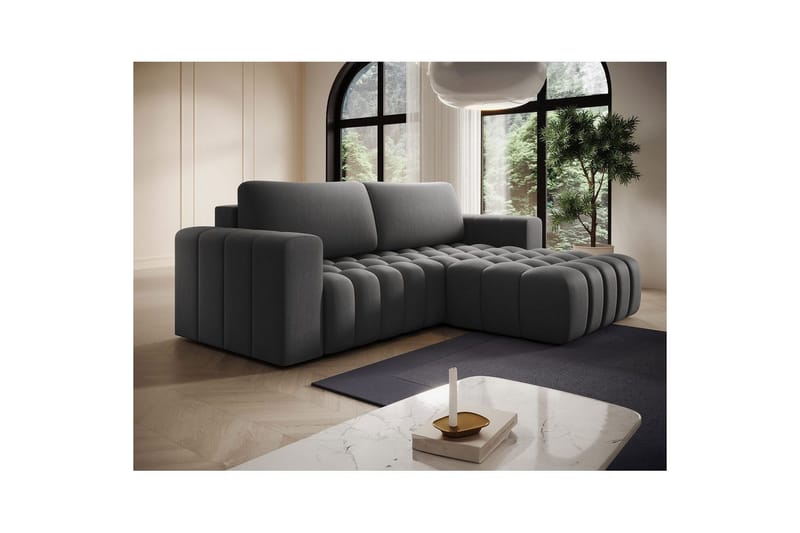 Seksjon Eltap Bonett 250x175x92 cm - Paros 06, grå, Høyre - Møbler - Sofaer - Sovesofaer - Sovesofa divan
