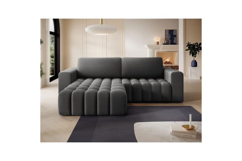 Seksjon Eltap Bonett 250x175x92 cm - Paros 06, grå, Venstre - Møbler - Sofaer - Sovesofaer - Sovesofa divan