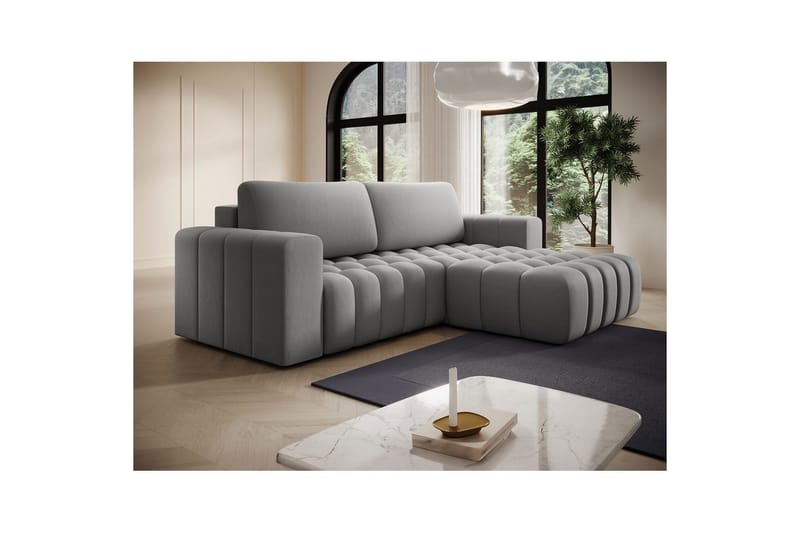 Seksjon Eltap Bonett 250x175x92 cm - Paros 05, Lysegrå, Høyre - Møbler - Sofaer - Sovesofaer - Sovesofa divan