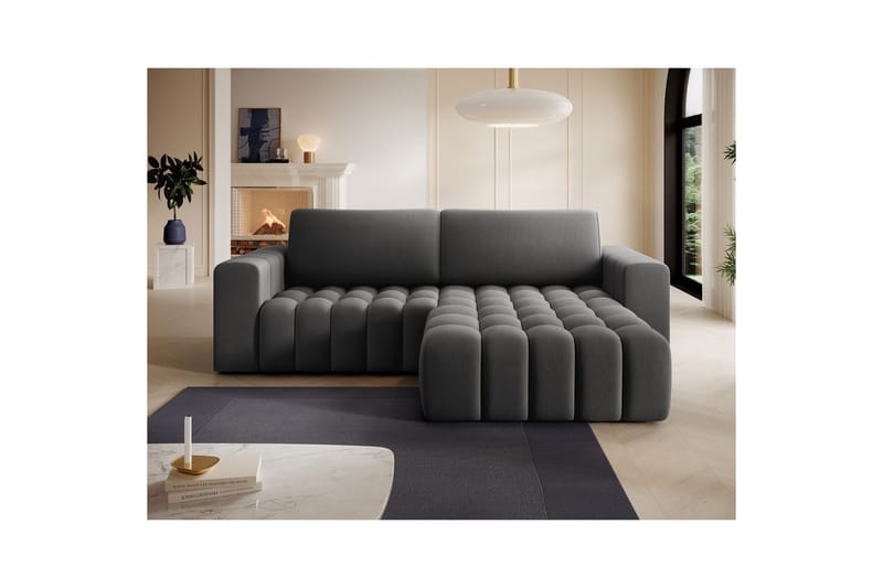 Seksjon Eltap Bonett 250x175x92 cm - Paros 06, grå, Høyre - Møbler - Sofaer - Sovesofaer - Sovesofa divan