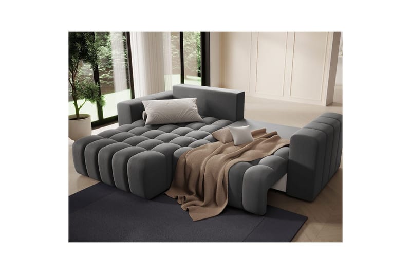 Seksjon Eltap Bonett 250x175x92 cm - Paros 06, grå, Venstre - Møbler - Sofaer - Sovesofaer - Sovesofa divan