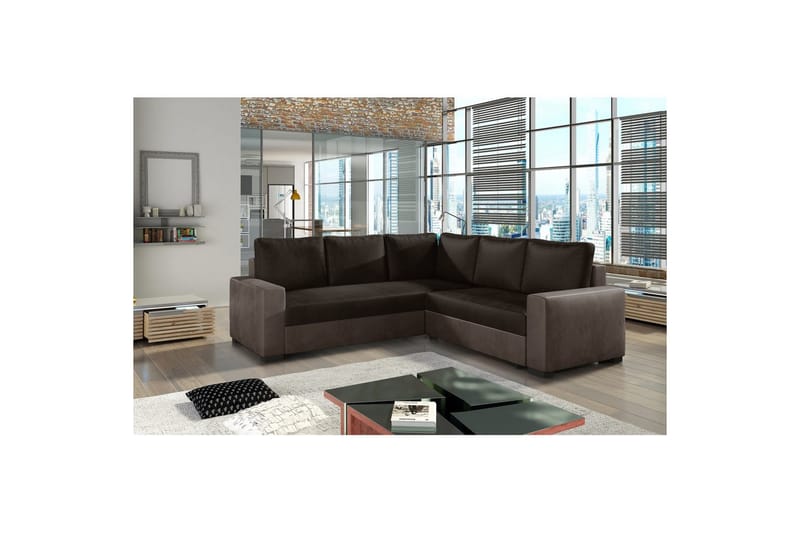Seksjon Eltap Canis 235x235x89 cm - Monolith 29, Monolith 09, Brun, Mørk beige - Møbler - Sofaer - Sovesofaer - Hjørnesovesofa