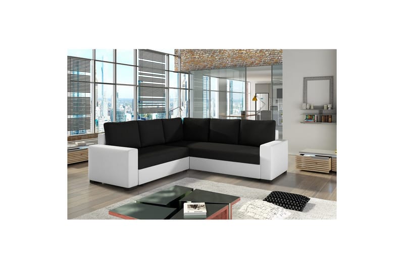 Seksjon Eltap Canis 235x235x89 cm, Sawana 14, Soft 17, Svart, Hvit