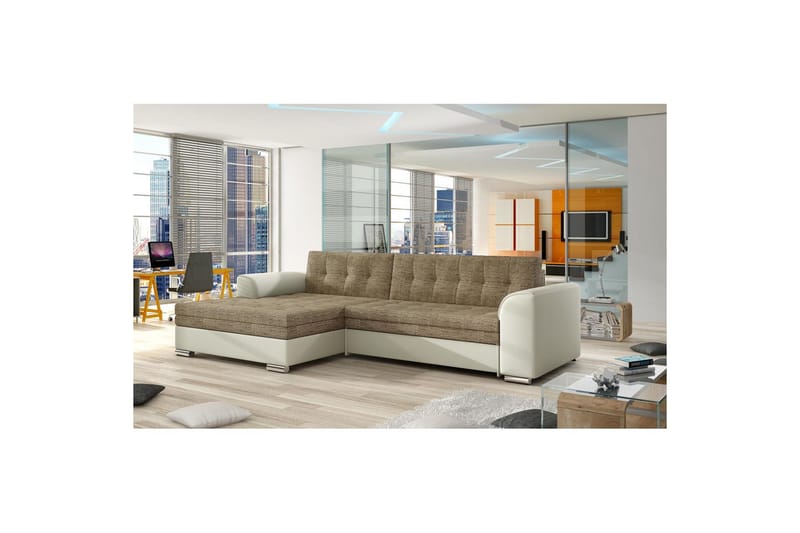 Seksjon Eltap Conforti 275x165x78 cm - Berlin 03, Soft 33, Beige, Venstre - Møbler - Sofaer - Sovesofaer - Sovesofa divan