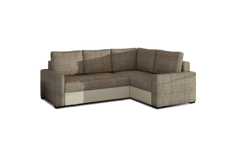 Seksjon Eltap Corona 235x162x90 cm - Berlin 03, Soft 33, Beige, Høyre - Møbler - Sofaer - Sovesofaer - Hjørnesovesofa