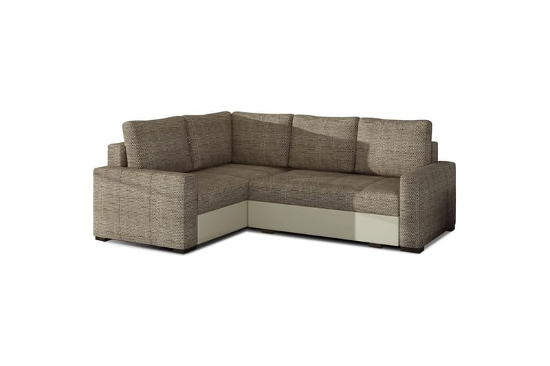 Seksjon Eltap Corona 235x162x90 cm - Berlin 03, Soft 33, Beige, Venstre - Møbler - Sofaer - Sovesofaer - Hjørnesovesofa