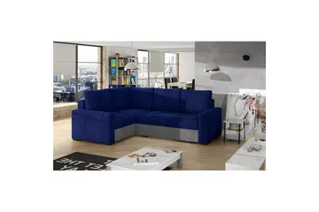 Seksjon Eltap Corona 235x162x90 cm - Kronos 09, Paros 05, Mørk Blå, Lys Grå, Venstre - Møbler - Sofaer - Sovesofaer - Hjørnesovesofa