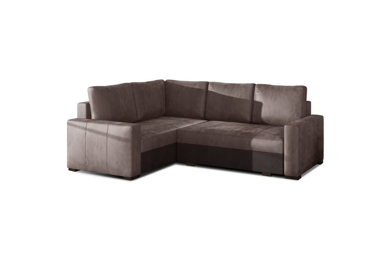 Seksjon Eltap Corona 235x162x90 cm - Monolith 09, Monolith 29, Mørk beige, Brun, Venstre - Møbler - Sofaer - Sovesofaer - Hjørnesovesofa