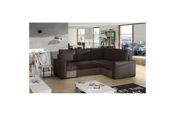 Seksjon Eltap Corona 235x162x90 cm - Monolith 29, Monolith 09, Brun, Mørk beige, Høyre - Møbler - Sofaer - Sovesofaer - Hjørnesovesofa