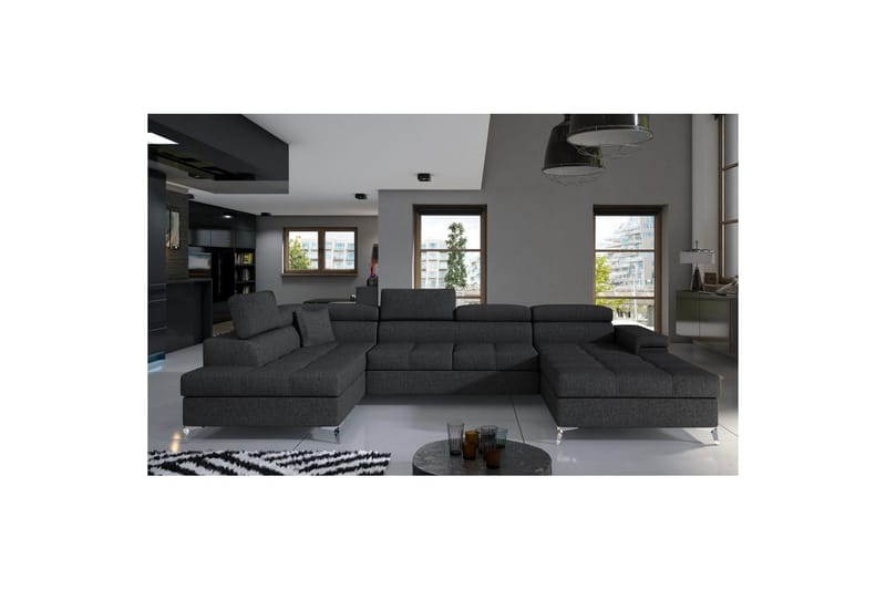 Seksjon Eltap Eduardo 337x205x88 cm - Inari 96, Mørk Grå, Venstre - Møbler - Sofaer - Sovesofaer - Sovesofa divan