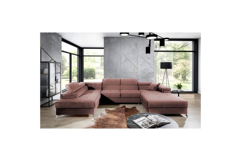 Seksjon Eltap Eduardo 337x205x88 cm - Kronos 29, Rosa, Venstre - Møbler - Sofaer - Sovesofaer - Sovesofa divan