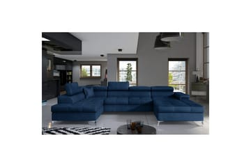 Seksjon Eltap Eduardo 337x205x88 cm - Monolith 77, Blå, Venstre - Møbler - Sofaer - Sovesofaer - Sovesofa divan