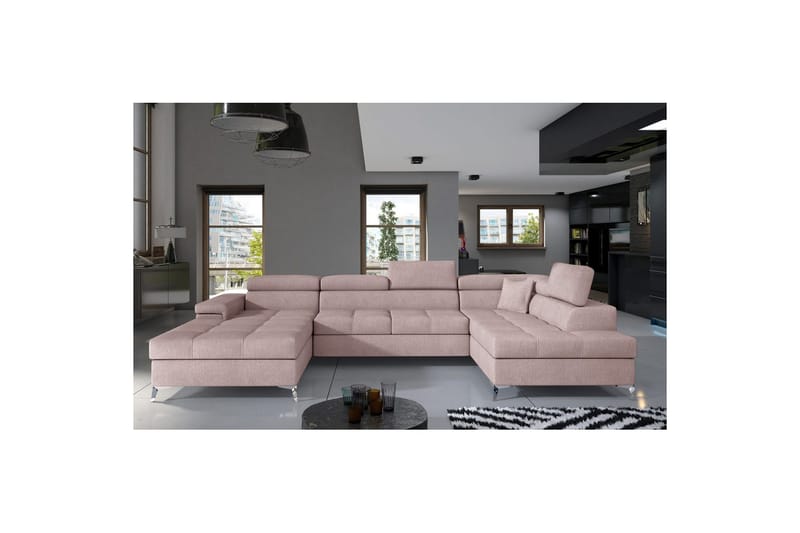 Seksjon Eltap Eduardo 337x205x88 cm - Omega 91, Rosa, Høyre - Møbler - Sofaer - Sovesofaer - Sovesofa divan