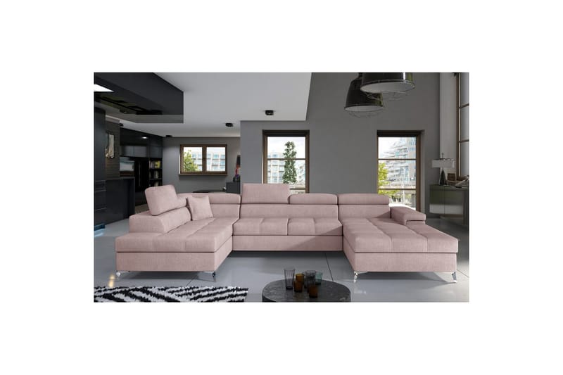 Seksjon Eltap Eduardo 337x205x88 cm - Omega 91, Rosa, Venstre - Møbler - Sofaer - Sovesofaer - Sovesofa divan