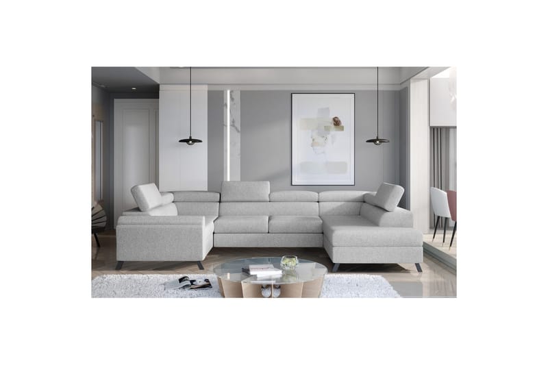 Seksjon Eltap Escada 336x200x92 cm - Grande 81, grå, Høyre - Møbler - Sofaer - Sovesofaer - Hjørnesovesofa
