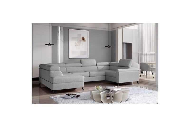 Seksjon Eltap Escada 336x200x92 cm - Grande 81, grå, Venstre - Møbler - Sofaer - Sovesofaer - Hjørnesovesofa