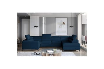 Seksjon Eltap Escada 336x200x92 cm - Monolith 77, Blå, Høyre - Møbler - Sofaer - Sovesofaer - Hjørnesovesofa