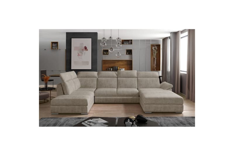 Seksjon Eltap Evanell 336x211x102 cm - Dora 21, Beige, Høyre - Møbler - Sofaer - Sovesofaer - Sovesofa divan