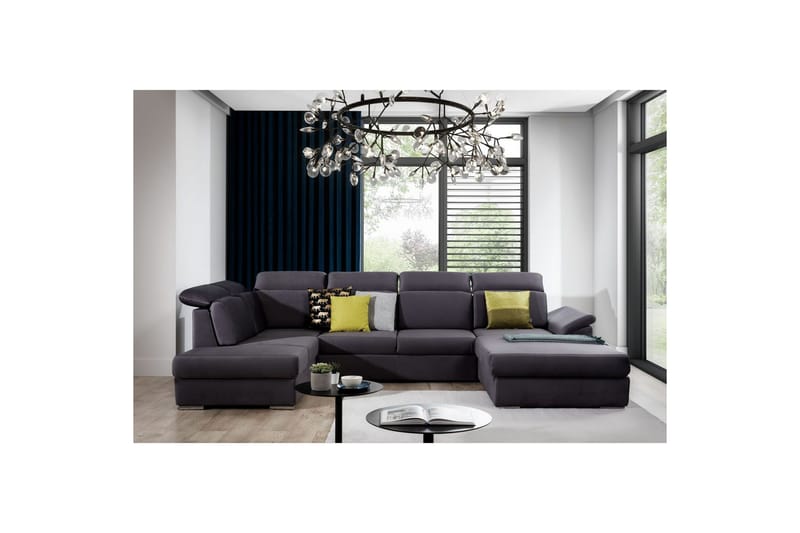 Seksjon Eltap Evanell 336x211x102 cm - Monolith 97, Mørk grå, Høyre - Møbler - Sofaer - Sovesofaer - Sovesofa divan