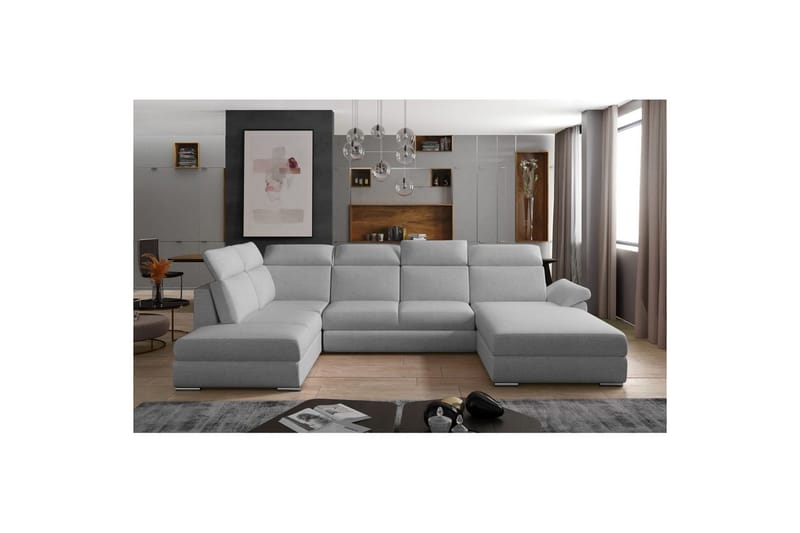 Seksjon Eltap Evanell 336x211x102 cm - Trekk 83, Grå, Høyre - Møbler - Sofaer - Sovesofaer - Sovesofa divan