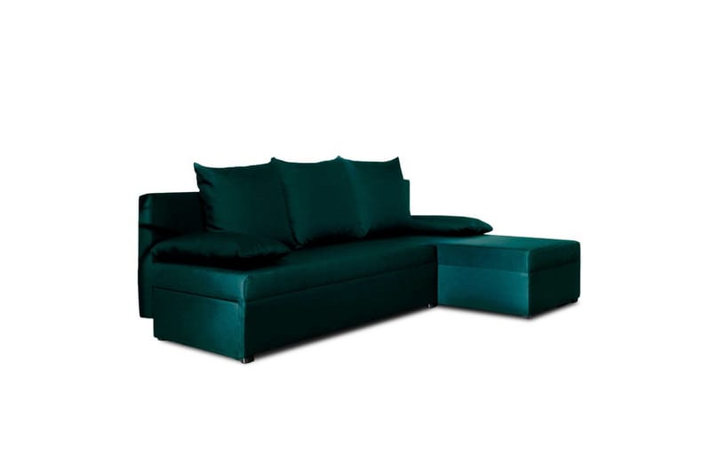 Seksjon Eltap Gino 201x143x90 cm - Nube 35, Grønn - Møbler - Sofaer - Sovesofaer - Sovesofa divan