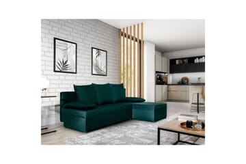 Seksjon Eltap Gino 201x143x90 cm - Nube 35, Grønn - Møbler - Sofaer - Sovesofaer - Sovesofa divan