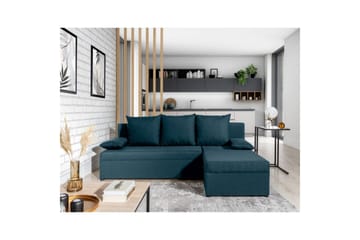 Seksjon Eltap Gino 201x143x90 cm - Nube 40, Blå - Møbler - Sofaer - Sovesofaer - Sovesofa divan