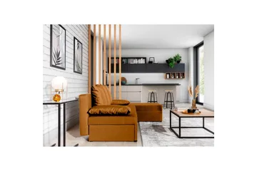 Seksjon Eltap Gino 201x143x90 cm - Nube 45, Gul - Møbler - Sofaer - Sovesofaer - Sovesofa divan