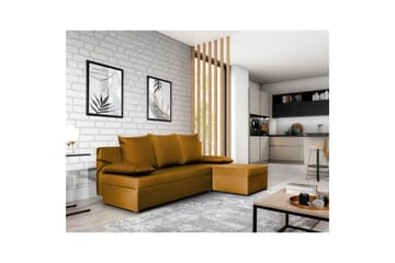 Seksjon Eltap Gino 201x143x90 cm - Nube 45, Gul - Møbler - Sofaer - Sovesofaer - Sovesofa divan