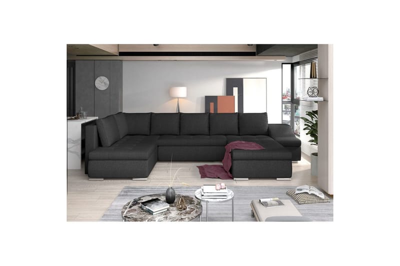 Seksjon Eltap Giovanni 351x82x190 cm - Inari 96, Mørk Grå, Høyre - Møbler - Sofaer - Sovesofaer - Hjørnesovesofa