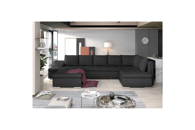 Seksjon Eltap Giovanni 351x82x190 cm, Inari 96, Mørk Grå, Venstre