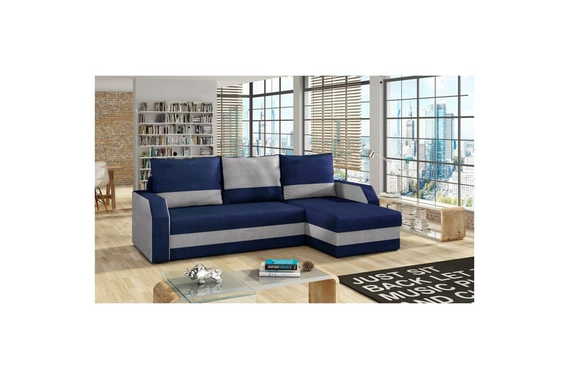 Seksjon Eltap Giulio 239x150x86 cm, Kronos 09, Paros 05, Mørk Blå, Lys Grå