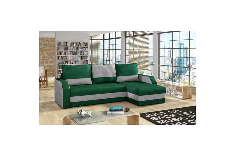 Seksjon Eltap Giulio 239x150x86 cm, Kronos 19, Paros 05, Mørk Grønn, Lys Grå