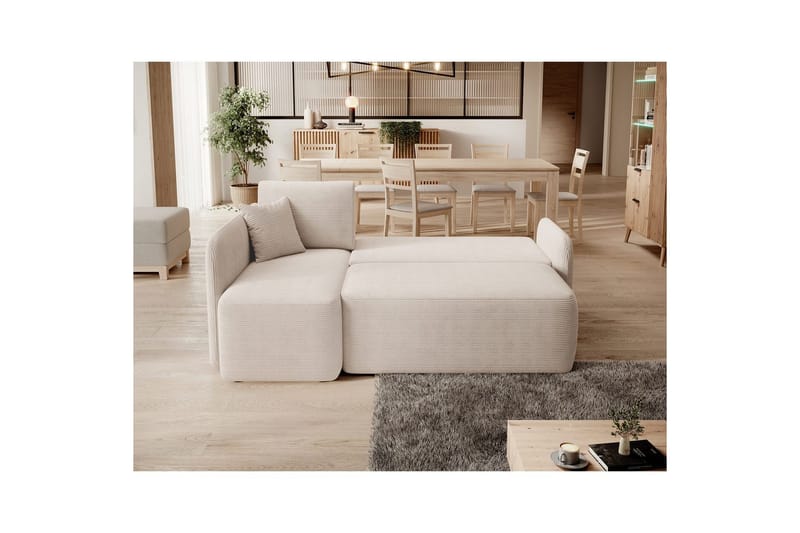 Seksjon Eltap Hadson 206x150x89 cm - Jarell 18, Lys Beige, Venstre - Møbler - Sofaer - Sovesofaer - Sovesofa divan