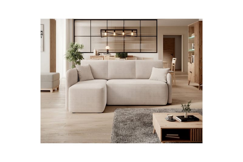 Seksjon Eltap Hadson 206x150x89 cm - Jarell 18, Lys Beige, Venstre - Møbler - Sofaer - Sovesofaer - Sovesofa divan