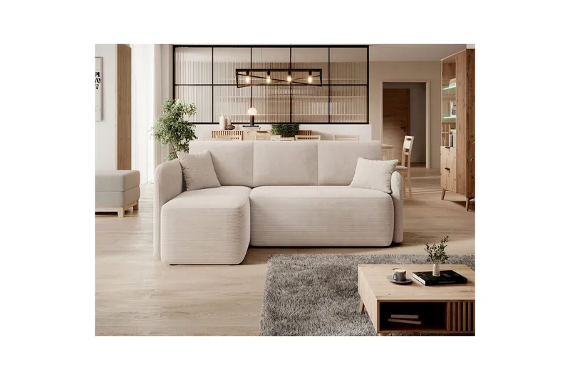 Seksjon Eltap Hadson 206x150x89 cm - Jarell 18, Lys Beige, Venstre - Møbler - Sofaer - Sovesofaer - Sovesofa divan