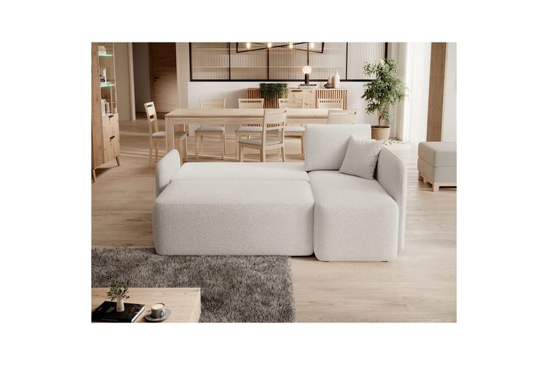 Seksjon Eltap Hadson 206x150x89 cm - Royal 01, Hvit, Høyre - Møbler - Sofaer - Sovesofaer - Sovesofa divan