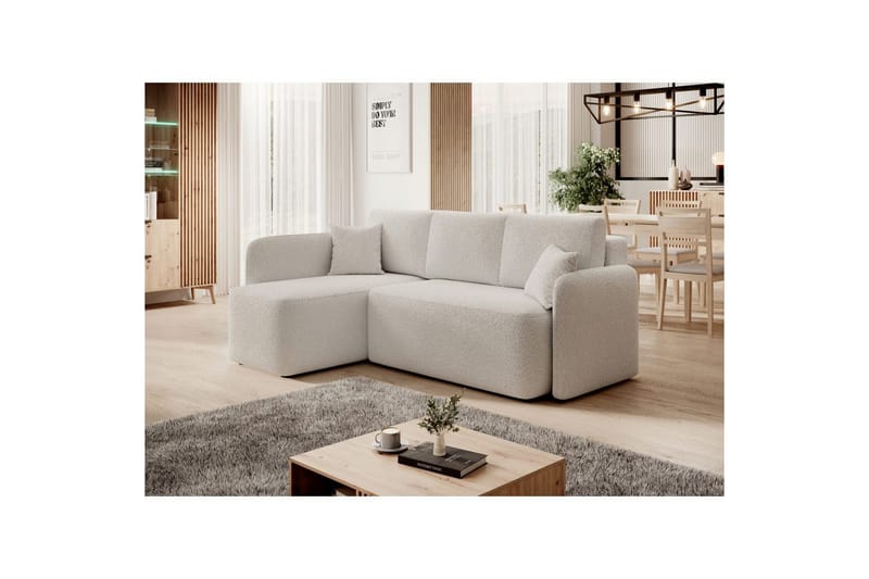 Seksjon Eltap Hadson 206x150x89 cm - Royal 01, Hvit, Venstre - Møbler - Sofaer - Sovesofaer - Sovesofa divan