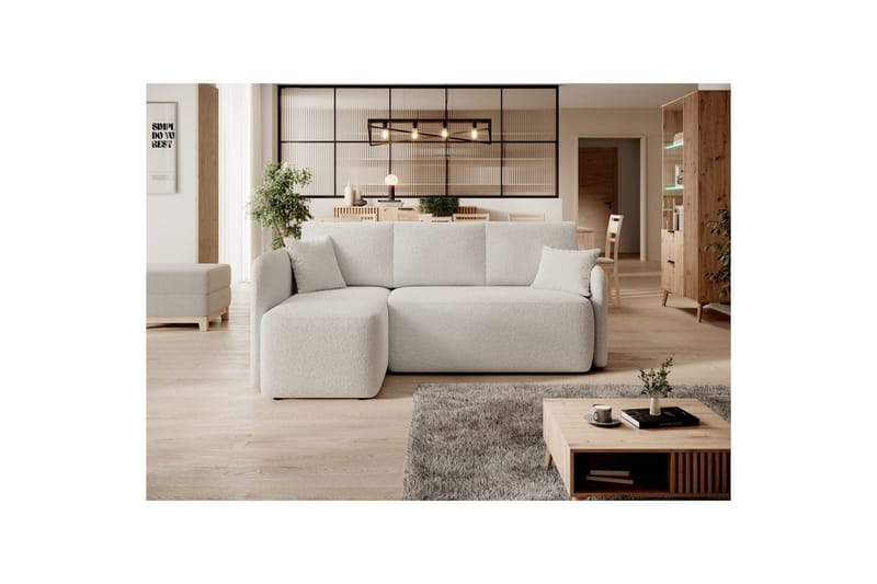 Seksjon Eltap Hadson 206x150x89 cm - Royal 01, Hvit, Venstre - M øbler - Sofaer - Sovesofaer - Sovesofa divan