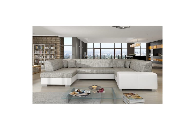 Seksjon Eltap Havana 322x204x72 cm, Berlin 01, Soft 17, Grå, Hvit, Venstre
