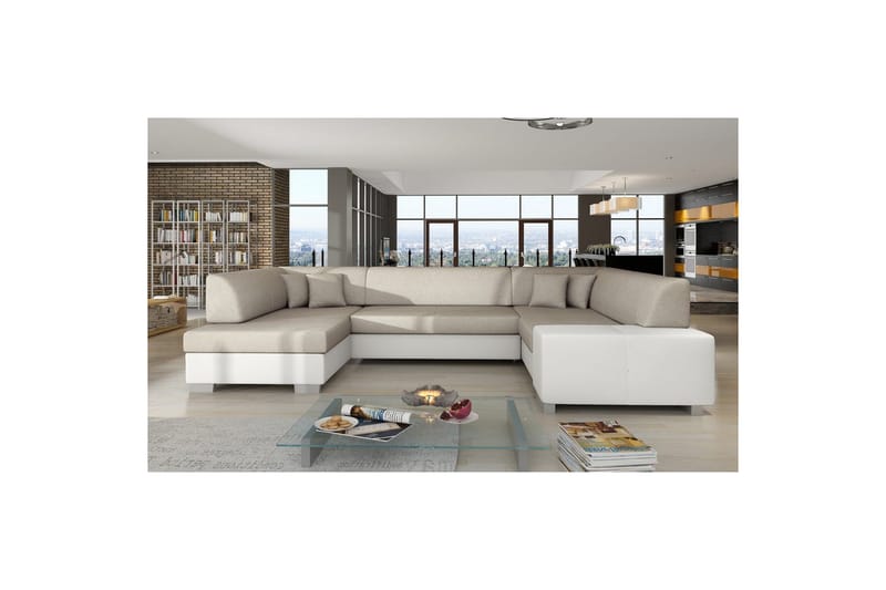 Seksjon Eltap Havana 322x204x72 cm, Dora 21, Soft 17, Beige, Hvit, Venstre